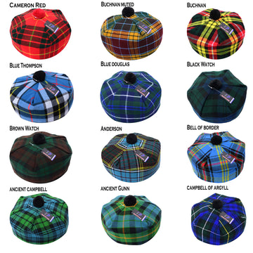 Scottish Traditional beret Tam o' Shatner Acrylic Wool Tammy Hat Pom Pom flat bonnet cap